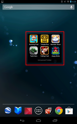 Nexus 7 Desktop, Open Folder to View